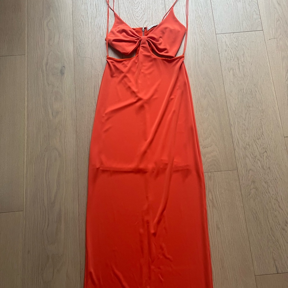 Alice + Olivia Strapless Orange Dress